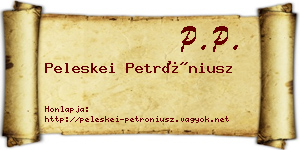 Peleskei Petróniusz névjegykártya